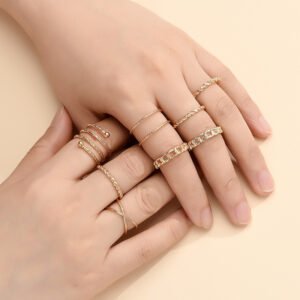 New Gold Ring 8-piece Set Joint Ring Ring Personality Rings New Gold Ring 8-piece Set Joint Ring Ring Personality Rings