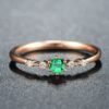 Emerald Plated 18K Rose Gold Ring Rings 15