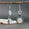 European and American creative Thai silver moonstone long earrings ear hooks Earrings 12