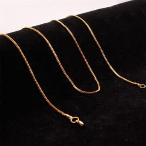 Fashion Simple 2MM Box Chain Gold Necklaces