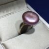 Authentic natural Baroque button 14K gold ring Rings 5