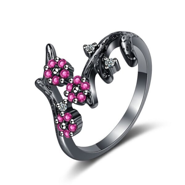 Black Gold Branch  Ring With Zirconium Diamonds Rings 4