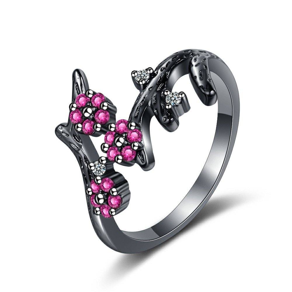 Black Gold Branch  Ring With Zirconium Diamonds Rings 2