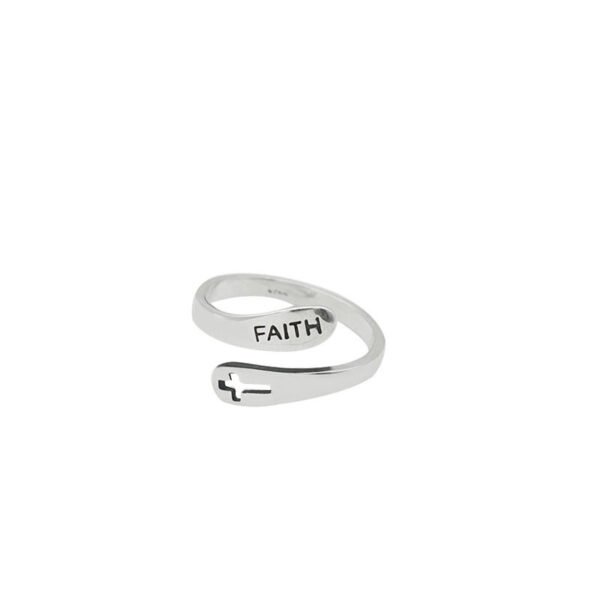 Fashionable English Letter Hollow Belief Ring Rings 3