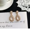 Hollow Water Drop Earrings with Pearl and Diamonds Earrings 14