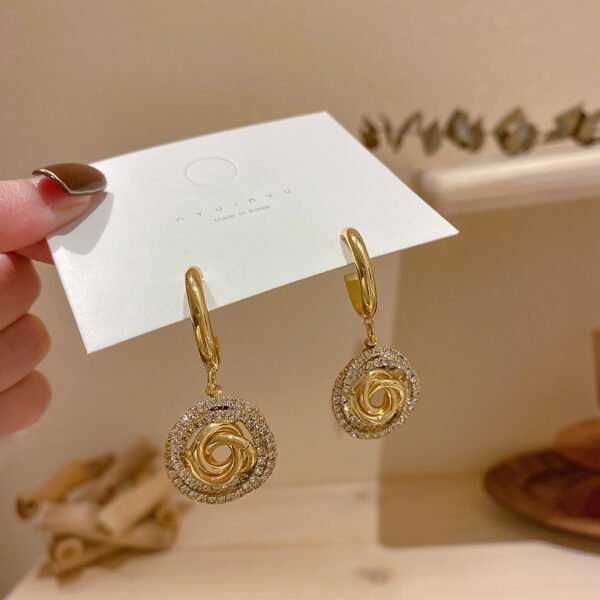 Diamond Circle 925 Silver Needle Earrings Earrings 5