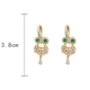 Silver Pin Owl Earrings Female Fashion Micro Inlay Earrings 14