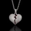 Hip Hop Copper Set Zircon Broken Heart Shape Pendant Real Gold Electroplated Couple Necklace Necklaces 11
