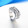 Simple Three-line Wave-shaped Ladies Electroplated Copper Ring Rings 11 Simple Three-line Wave-shaped Ladies Electroplated Copper Ring Rings 11