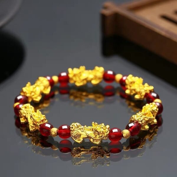 Gold-plated obsidian brave bracelet Bracelets 8