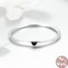 925 Sterling Silver Round Circle Pure Finger Ring Simple Heart Engrave Rings Promos25 8