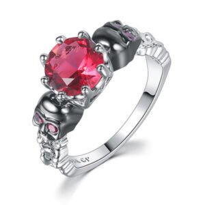 European and American vintage black gold skull lady ring Rings European and American vintage black gold skull lady ring Rings