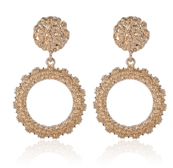 Big Vintage Earrings for Women Gold Silver Black Geometric Statement Earring 2021 Metal Earing Hanging Fashion Jewelry Earrings 6