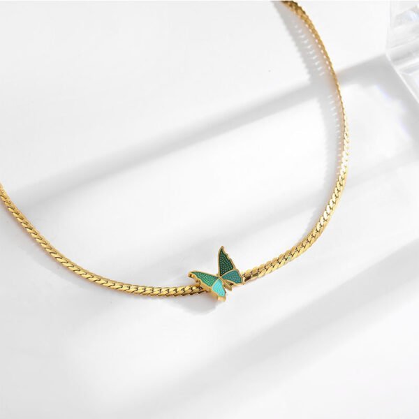 Premium 18k Gold Butterfly Titanium Steel Necklace For Women Necklaces 6