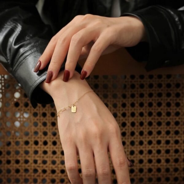18K Gold Square Necklace Bracelet For Women Necklaces 8