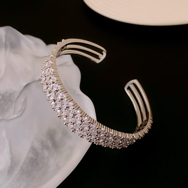 Personality Affordable Luxury Fashion Real Gold Plating Zircon Metal Open-ended Bracelet Bracelets 8