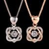 Heart Necklace Female 925 Silver Plated Rose Gold Pendant Necklaces 8