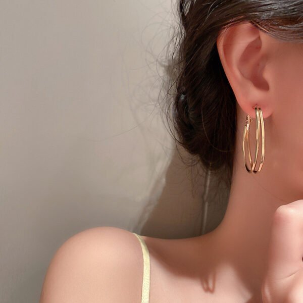 925 Silver Needle Geometric Circle Earrings Retro Temperament Earrings Earrings 5