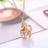Horse and Crystal Pendant Necklace Gold Silver Rose Necklaces 8