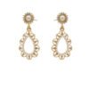 Hollow Water Drop Earrings with Pearl and Diamonds Earrings 10
