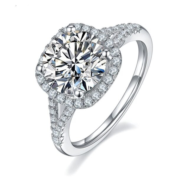 Silver Plated White Gold Moissanite Women’s Ring Rings 5