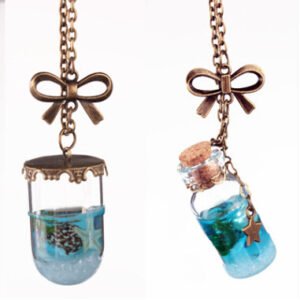 Drift bottle bow glass cover necklace Necklaces Drift bottle bow glass cover necklace Necklaces