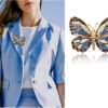 High Quality Fashionable Rhinestone Butterfly Brooch Pin Gold Colors Women Dress Wedding Bridal Brooch Pin Accessories 13