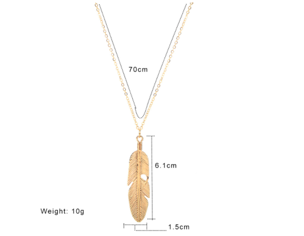 Simple feather necklace leaves long sweater chain clothing Necklaces 7