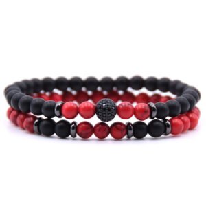 Micro-inlaid Zircon Nracelet 6mm Natural Stone Beaded Bracelet Bracelets