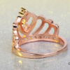 Princess Style Cubic Zirconia Hollow Heart Silver / Rose Gold Color Crown Ring Jewelry Party Engagement Wedding Rings 18