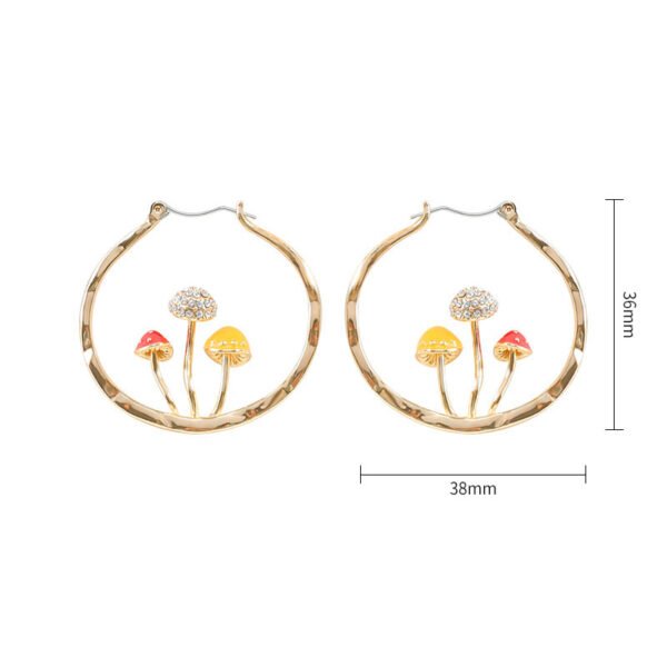 Boho Hoops Trendy Vintage Gold Mushroom Look Earrings 11
