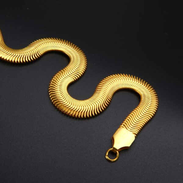 18K Gold Snake Bone Copper Chain Necklaces 10