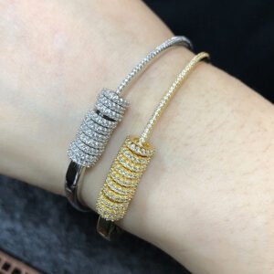 925 Silver 5A Full Diamond Gold Plated Bracelet Bracelets