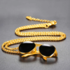 18k gold plated men jewelry cool sunglass pendant necklace with chain Necklaces 8