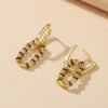 Female Style Earrings Gold-plated Copper With Colored Zircon Earrings 16