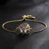 Dripping Zircon Elephant Charm Gold Bracelet Pull Adjustable Necklaces 8
