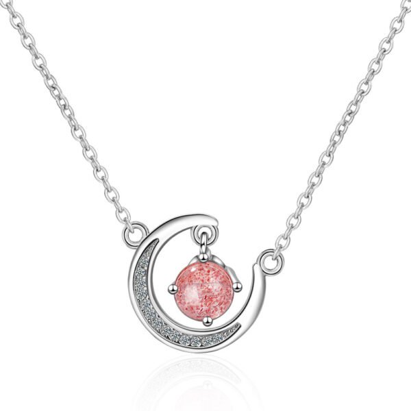 Strawberry pink crystal moon short chain Accessories 3