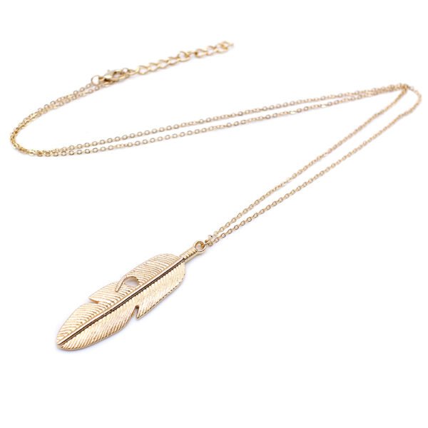 Simple feather necklace leaves long sweater chain clothing Necklaces 5