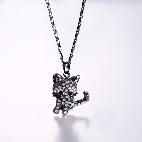 Rhinestone Cute Cat Necklace Trendy Gold Color Link Chain For Women Collares Lucky Pet Pendant Bijoux Wholesale P2453 Necklaces 7