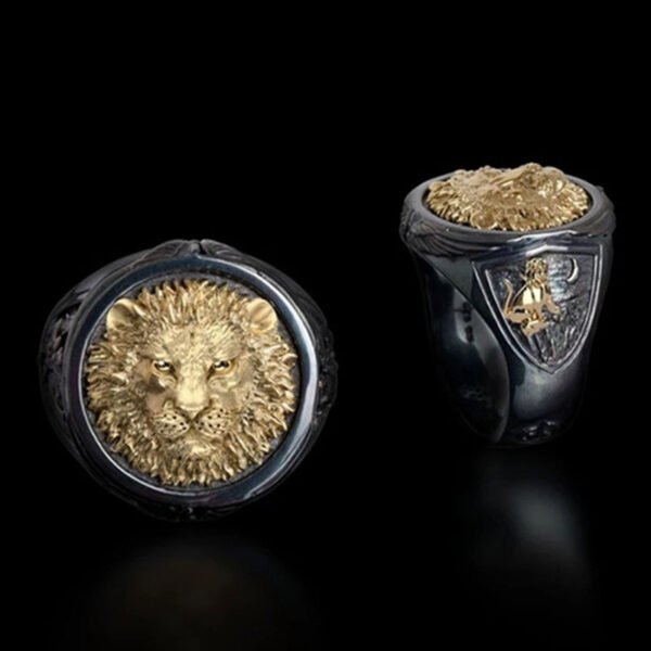 Men’s gold plated double creative lion jewelry Accessories 7