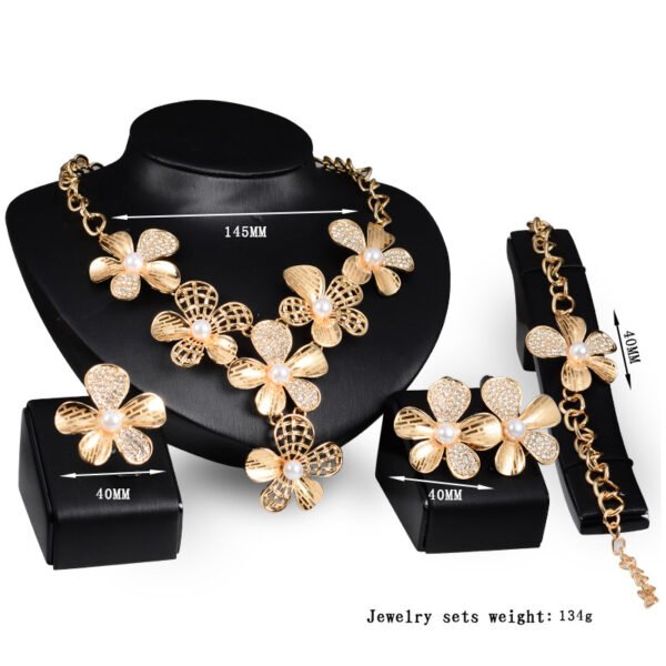 Gold Jewelry Exaggerated Alloy Four-piece Set Earrings 5