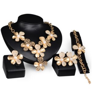 Gold Jewelry Exaggerated Alloy Four-piece Set Earrings