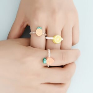 Sweet Wind Soft Clay Ring 3-piece Set Cute Gir Rings