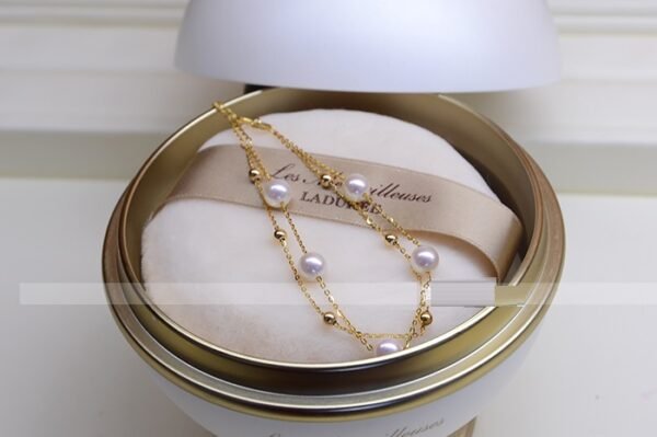 18k Gold Seawater Pearl Adjustable Double-layer Bracelet Bracelets 4