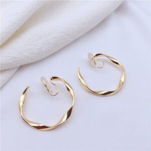 Mosquito Coil Irregular Metal Earrings Circle Ear Clip Without Hole Earrings