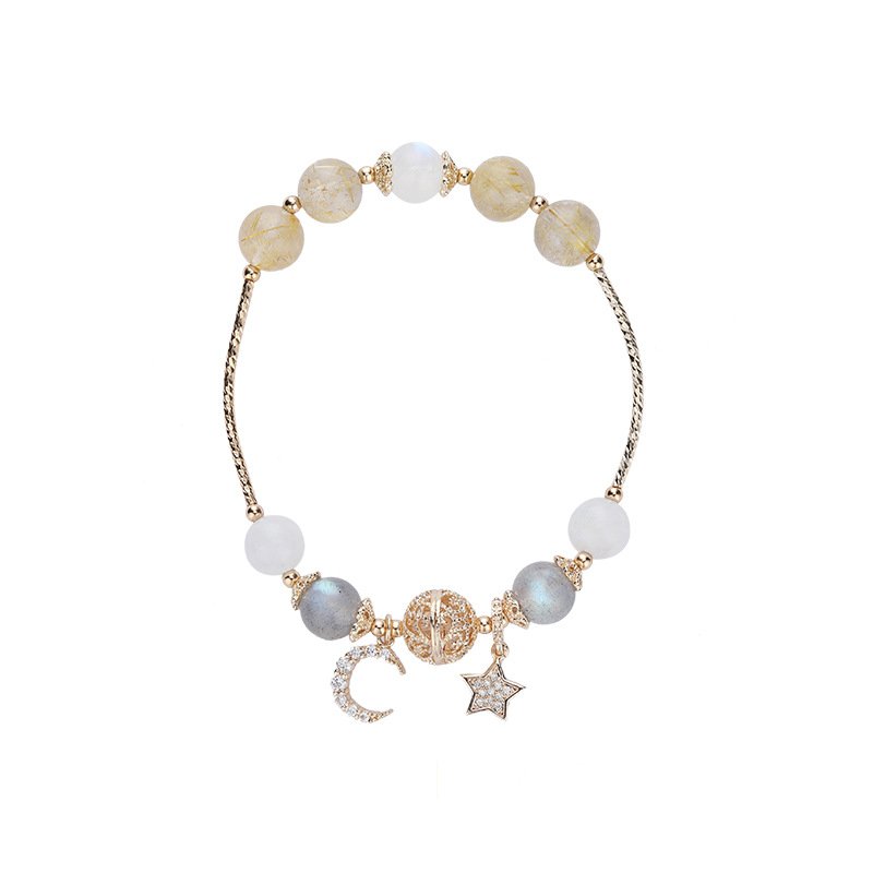 Gold Hair Crystal Bracelet Female Lucky Transfer Help Career Simple Natural Crystal Gray Moonstone Girl Bracelet Bracelets 7 Gold Hair Crystal Bracelet Female Lucky Transfer Help Career Simple Natural Crystal Gray Moonstone Girl Bracelet Bracelets 7