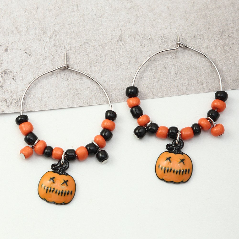 Fun Pumpkin Earrings With Rice Beads Earrings 9 Fun Pumpkin Earrings With Rice Beads Earrings 9