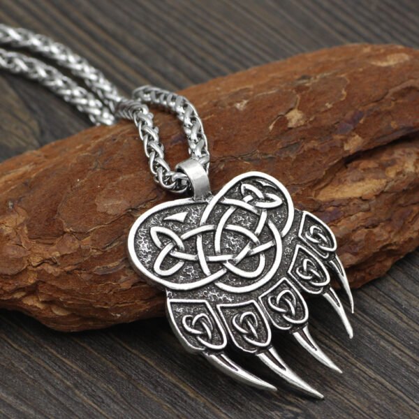 Asgard Crafted Handcrafted Stainless Steel Bear Paw Pendant Chain Necklaces 6