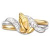 14K Gold Plated Prayer Hands Zircon Ring Promos30 8