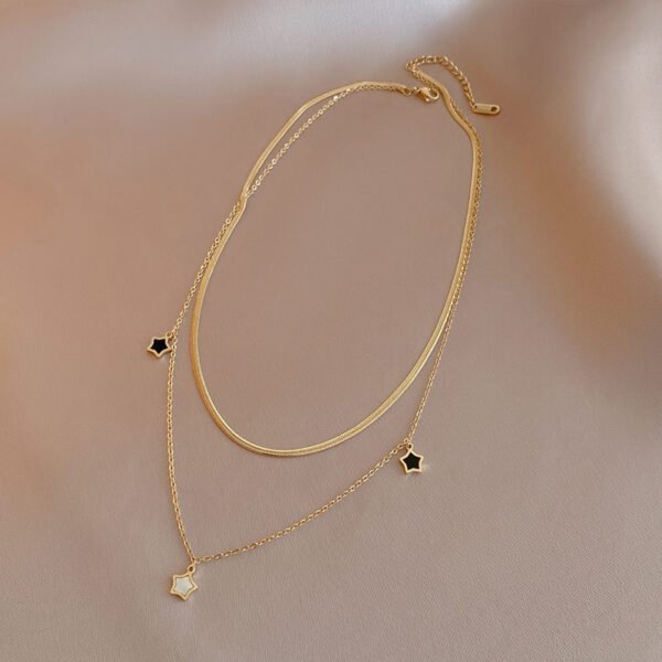Pentagram Shell 14k Gold Collarbone Necklace Women Necklaces 4